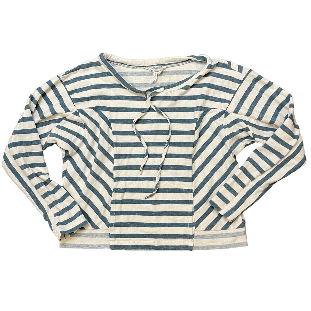BCBGeneration Size‎ Small Striped Pullover Hoodie Sweatshirt with drawstrings